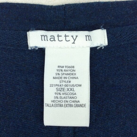 Matty M Tunic Top Womens Size XXL Teal Blue Dolman Short Sleeve Athleisure Shirt - Picture 8 of 8